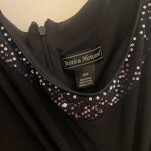 Black sleeveless 2 piece dress